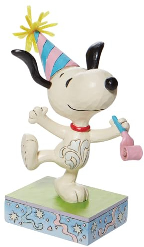 Enesco Jim Shore - Figura Decorativa de Snoopy de cumpleaños