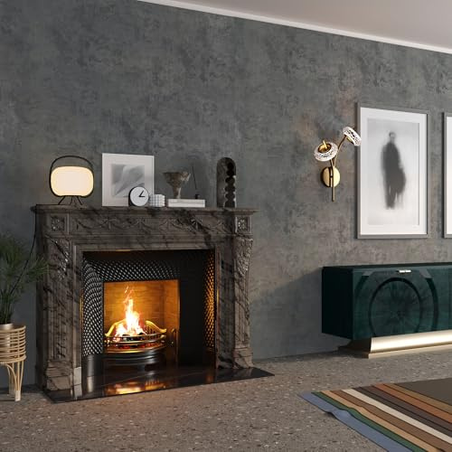 BAYYA Concrete Wallpaper Roll Peel Stick countertops Grey Textured Thick Contact Paper Vinyl Cement Look Wall Paper Matte Rustic Industrial Wallpaper, Dark Gray, 354 x24 Inch