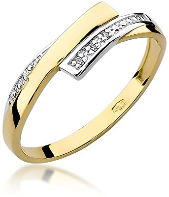 MARKO Damen-Goldring mit 0.02Ct Diamanten | 14 Karat Gold (585) | Goldring mit Box | Goldring für Frauen