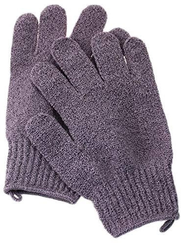 Des Gants Ménage Gants de bain Five Fingers Double Scrub Gants adultes exfoliants (Color : Purple)