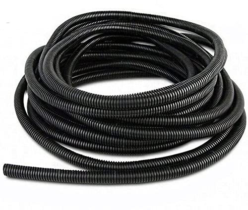 JOEEYKO 25M Split Loom Conduit Cable Management Sleeve PP Polyethylene High Temperature Corrugated Wire Tube Flexible Cable Protection 10mm OD x 6.5mm ID