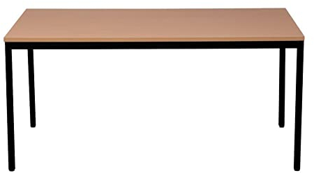 Schrank & Stuhl Schreibtisch – Bürotisch mit Holztischplatte und verstellbaren Füßen, einfache Montage und leicht zu reinigen, 160 x 60 cm, Buche