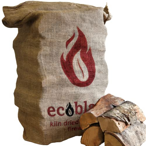 Ecoblaze Kiln-Dried Hardwood Firewood Logs 50L - Eco Fuel Ready to Burn for Wood Burners, Pizza Oven, Open Fires, Fire Pits, Campfires & More | Dried Under 20% | Sturdy Hessian Sacks