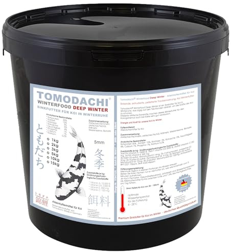 Koifutter Winterfutter Sinkfutter energiereich hochverdaulich arktisches Fischfutter Tomodachi Koi Winterfutter 5mm 5kg Eimer