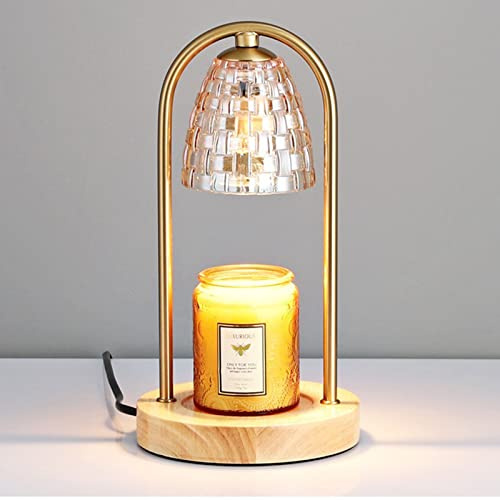 SHANNA Lámpara calentadora eléctrica para velas perfumadas, lámpara de cera de vela regulable con 2 bombillas de arriba hacia abajo para derretir velas sin llama, lámpara de cera perfumada para