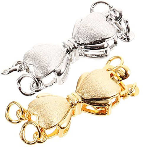 EXCEART Chiusure Per Collane Di Perle E Braccialetti Fai Da Te 2 Pezzi Connettori Eleganti in Metallo 0.79X0.30In Accessori Gioielli Facili Da Installare Per Creazione Collane E Bracciali