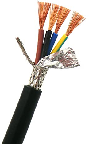 X-BAOFU Geschirmtes Drahtmantelkabel 2, 3, 4 Kern 2,5 mm² mit reinem sauerstofffreiem Kupfer-Doppelschild-Signal-Steuerungsdraht RVVP. (Farbe : 5m, Größe : 4-core 2.5mm2)