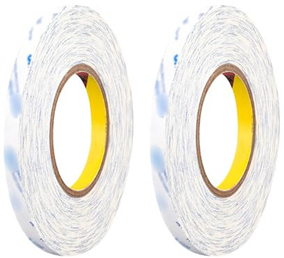 JIHUOO 2 Rolls Double Sided White Foam Tape Heavy Duty Adhesive Tape Picture Hanging Tape Strong Waterproof Tape Double Side Mounting Tape Thin Foam Tape Strips 10mm