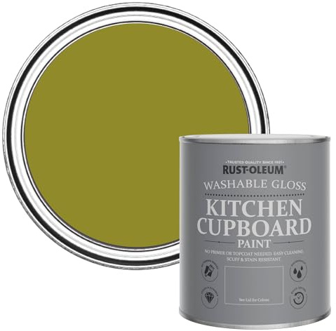 Rust-Oleum Grüne abwaschbare Küchenschrankfarbe in blau mit Hochglanz Finish - Jasper 750ml
