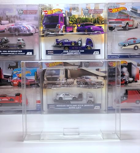 GuardTek Protector Case for Hot Wheels Team Transport - 5 Pieces, Clear/Transparent