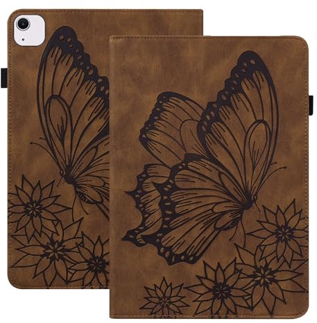nincyee Klapphülle für iPad Air 13 Zoll 2024, klassisches Retro-Design, großes Schmetterlingsmuster, PU-Leder, Buchhülle mit Kartenschlitzen