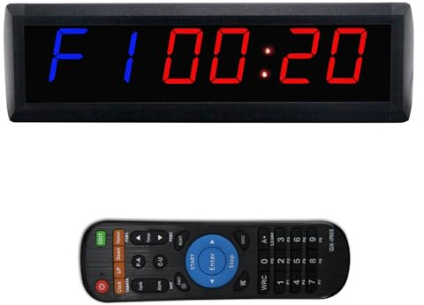 Temporizador de gimnasio, cronómetro de cuenta regresiva/up, reloj de gimnasio de 1,8 pulgadas, reloj de pared LED portátil, reloj de fitness digital para gimnasio en casa