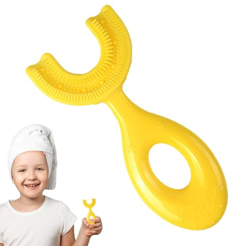 Kinder-Zahnbürste mit Silikonborsten, U-Form, 360-Grad- -Zahnbürste für Kinder, passend für Zahnbürste