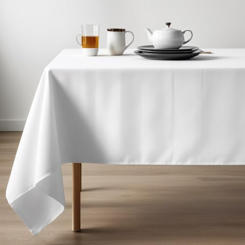 16 Stück Einweg Tischdecke 137 x 274CM PEVA Rechteckige Tische Tuch für Parteien Weißer Plastik-Tischbelag