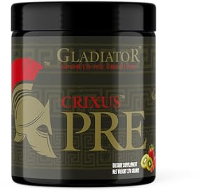 Gladiator Sports Nutrition Crixus PRE Pre-Workout Powder | Energy – Strength – Focus – Pumps & Endurance | Great Taste for Men & Women | 30 Servings (30 Servings, Strawberry Kiwi)