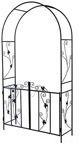 Arche de jardin en métal avec portail pour plantes grimpantes - Pergola - Treillis - 110 x 37 x 214 cm