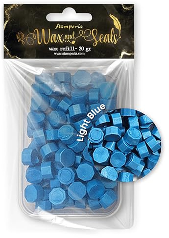 Stamperia - Wax Refill for Scrapbooking, Albums, Card Making, Bullet Journalling and More, Easy to Melt for Personalised Stamping, Perfect for Crafts and Gifting (Light Blue) (20g)