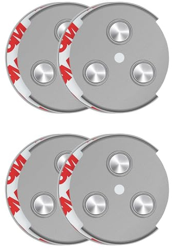 SAVS RMAX-45 Magnethalterung Rauchmelder Magnethalter 45mm - 4 Stück Set - Magnetbefestigung für Feuermelder - Brandmelder Magnetplatten Halterung - Magnet Befestigung Selbstklebend mit Klebepads | Selbstklebende Magnethalterung für Rauch-, Wärme- und CO-Melder mit 45-mm-Magnetplatten und Montage ohne Bohren.