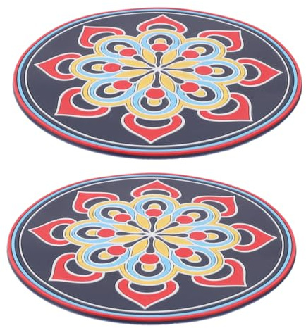 Toyvian Klangschalenkissen Vielseitig als Untersetzer für Klangschalen und Getränke mit Rutschfester Unterseite 2 Stück aus Pvc Elegantes Design für Meditation und Yoga