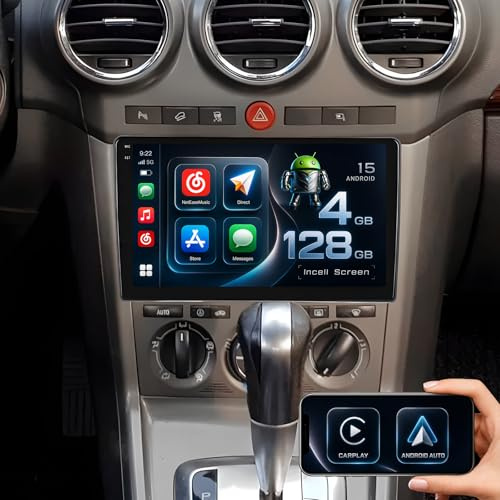 Hikity 4+128G 9 Radio Android para Opel Astra H/Zafira B/Corse C D | Incell Pantalla Táctil Wireless Carplay Autoradio 2 DIN GPS Navi Bluetooth 5.0 WiFi FM/RDS Cámara Trasera EQ 4+128G