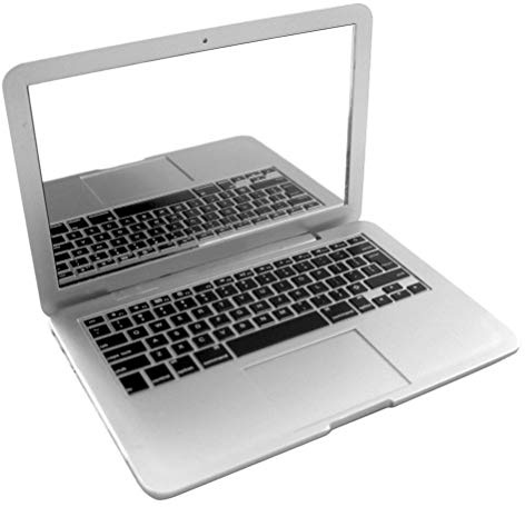 Haofy Portable Mini Laptop Pocket Mirror, Folding Laptop Mirror Clear Makeup Keyboard Toy with Protective Film, Easy to Carry Outdoors, Pet Toy Included (Assorted Color)