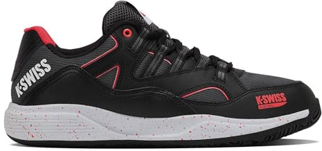 K-Swiss TURA Team Padel Tennis Shoe, Svart/Micro Chip/Neon Lava, 45 EU