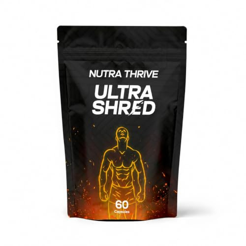 Ultra Shred Thermogenic Fat Burners for Men & Women - 60 Vegan Capsules with L-Carnitine, Caffeine, Biotin, Green Tea & B Vitamins - Clean Energy Boost, Focus, Metabolism -Gym Supplements