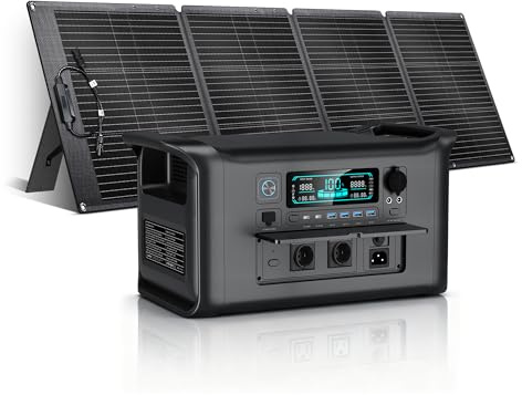 CTOLITY Generatore solare da 1000 W, 1024 WH, con pannelli solari da 200 W, presa AC da 220 V, 1800 W, alimentazione mobile per campeggio, camper, attività all'aperto, fai da te e come agarato di