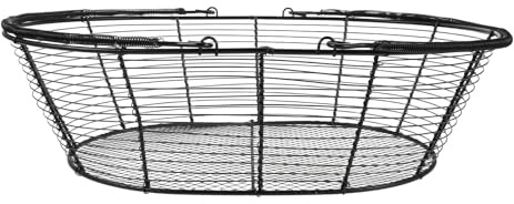 NUOBESTY Panier Métallique Noir à Fruits et Légumes avec Poignées Corbeille de Rangement en Fil de Fer Légère et Robuste Panier Cuisine Multifonction pour Fruits Snacks et Organisation