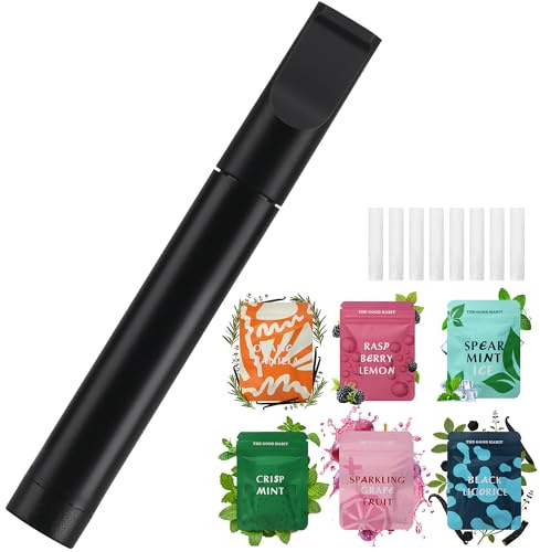 6 Pack Plant-Based Smokeless Inhaler Stop Smoking Aid, Portable Herbal Air Stick Mint Diffuser Pen, 18 Natural Plant-Based Cores, Long-Lasting Refreshment
