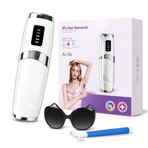 Mulbijeo Epilateur Electrique Femme, Matériau Durable PC de Haute Qualité, Epilateur Lumiere Pulsee, Conception Ergonomique, Épilation à Lumière Pulsée, Léger & Économique, Blanc