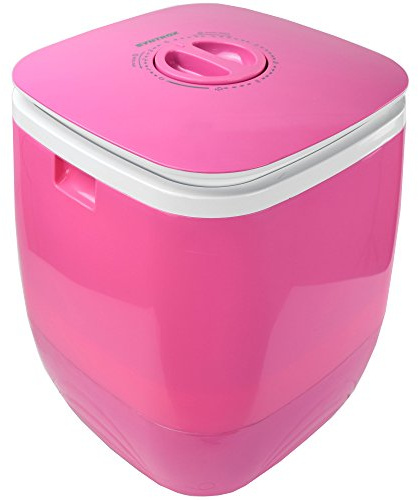Syntrox Germany WM-150W Pink Waschmaschine mit Schleuder Campingwaschmaschine Mini Waschmaschine (Pink)