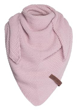 Knit Factory - Coco Châle Tricoté Junior - Foulard Triangle - Foulard femme pour l’automne et l’hiver - Écharpe pour fille de 5 à 12 ans - Fabriqué en Europe - Rose - 140x60 cm