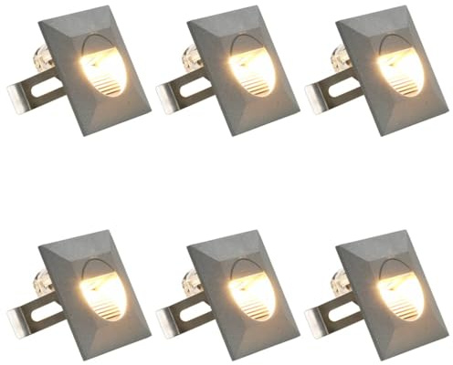 vidaXL Außenwandleuchten 6 Stk. LED 2 W Silbern Quadratisch