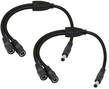 CERRXIAN 5.5/2.1MM 12V DC cavo del divisore 1 maschio a 2 femmine Connettori CCTV DC divisore di potere 1 maschio a 2 femmine Splitter Cable (0.3M)