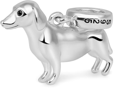GNOCE Polierte Dackel Charms Anhänger aus 925 Sterling Silber Hund Tiere Charm Perle Passt Alle Armbänder und Halsketten Bestes Geschenk für Familie und Freunde (Dackel)