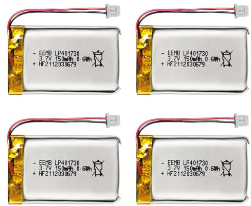 EEMB 3,7V 150mAh Lithium Polymer Akku 401730 mit MOLEX1.25-Stecker,4 Stück