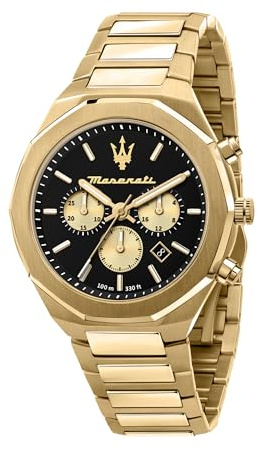 Maserati Reloj Hombre, Colección Stile, Cuarzo, Cronógrafo, en Acero, PVD Oro - R8873642001