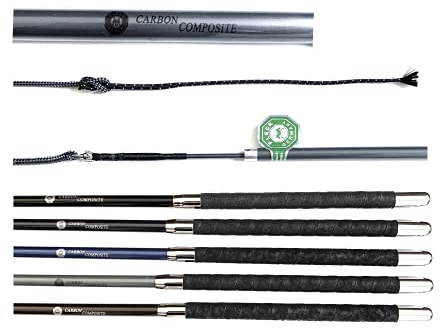 JA Horse JA0023 Fleck Carbon Composite Longierpeitsche 2-Fach 200 cm, Grau | Teleskop Ausziehbar Wickelgriff Nylon Schlag Ultraleicht Platzsparend Longieren, 200 cm, 2 m