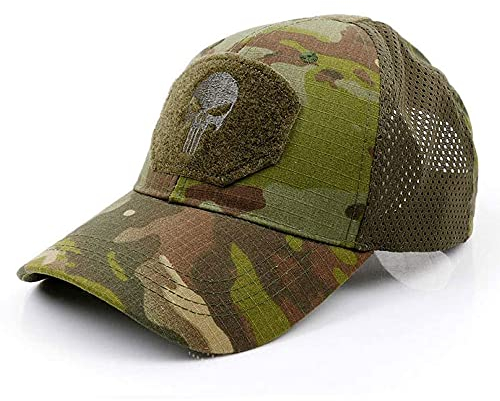 Baseball Cap mit Tarnmuster für Herren und Damen Camouflage Trucker-Kappe Baseball Mütze Baseballkappe Hip Hop Flat Hut für Jagd Angeln Camping