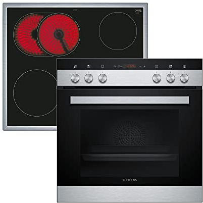 Siemens EQ110KA0Z iQ100 Herd-Cerankochfeld-Kombination (herdgesteuert), 59,4 cm breit, Schnellaufheizung, 3D-Heißluft Plus Backen auf 3 Ebenen