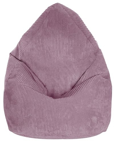 DreamRoots Sitzsack Erwachsene Cord 80x80x120 cm, Plum Smoothie | Bean Bag Chair, mit Füllung, Lehne & Bezug, Sitzsack für Teenager & Erwachsene, Sitzkissen Boden