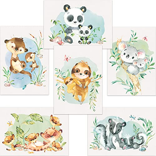 CreativeRobin Mutter & Baby TierPoster-Set I Babyzimmer & Kinderzimmer Deko