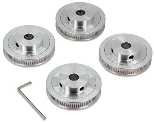 Yeebyee 4 Stück 2GT Riemenscheibe 80 Zähne 10mm Bohrung 80T Zahnriemenscheibe Synchronrad Aluminium für Breite 6mm Riemen 3D-Drucker Teile