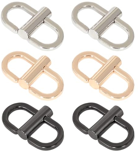 Weenkeey 6 Pcs Adjustable Metal Buckles Chain Links Tiny Clip Chain Strap Length Shortener Clasps for Chain Strap Bag - Gold Silver Black