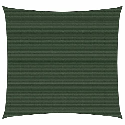 vidaXL Sunshade Sail - Dark Green 2.5x2.5 m HDPE Sunscreen Canopy for Garden, Terrace, Playground, Square Shape, Stainless Steel Fasteners, Breathable and -