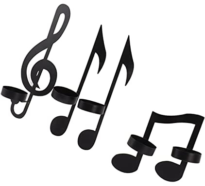 Okuyonic Portavelas de Pared con Notas Musicales, Exquisito Candelabro de Pared con Notas Musicales Negras Llamativas para Bodas para Aromaterapia Decoración Cotidiana