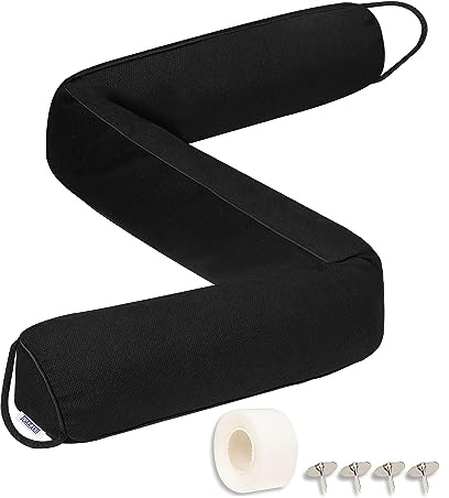 TORRAMI Under Door Draft Stoppers 32 Inch, Heavy Triangle Stop Draft Block Cold Air/Wind/Breeze Noise Blocker Door Sweeps Weather Stripping Bottom Seal Black