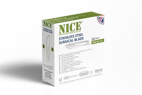 NICE 100 x No.10 Sterile Stainless Steel Surgical Blades SS10