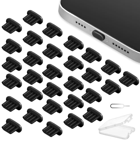 AXFEE Anti Dust Plugs, 30 Pcs Silicone Dust Plugs | Lightning Charging Port Cover Protector Stoppers Compatible with Phone 14 series, Phone 13,12,11,X, XS, XR series
